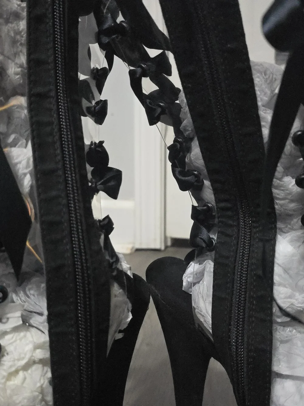 Clear Lace-Up Platform Heels in Black - Women's Fashion Boots - Picture 6 of 6